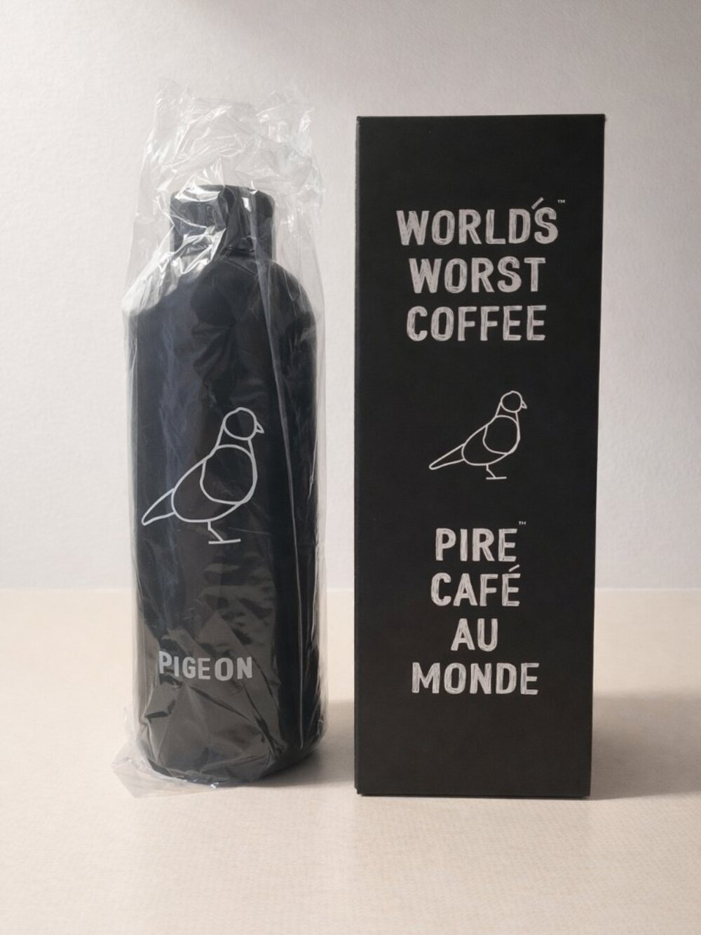 NIB Pigeon “World’s Worst Coffee” reusable bottle insulated bottle
